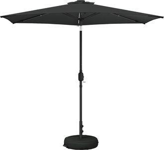 vidaXL Parasol De Jard&iacute;n Con Luces Led Y Base 270 X 270 Cm Poli&eacute;ster Vidaxl