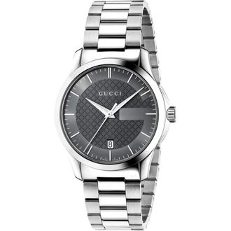 Gucci G-Timeless YA126441 Unisex Watch with Grey Dial and Silver Bracelet Stainless Steel - One Size
