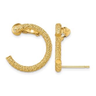 Diamond2Deal 14K Yellow Gold Half Circle Omega Back Climber Earring