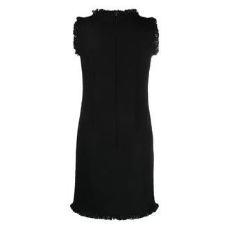 Charlott Fringed Wool Blend Dress - Black