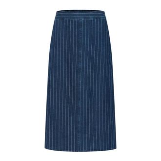 Part Two Dark Denim Pinstripe Skirt - female - Part Two - Midi Skirts - Blue - 2XS - Skirts