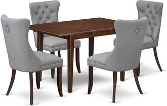 East West Furniture 5 Piece Dining Table Set Consists of a Rectangle Wooden Table