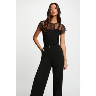 Morgan T-shirt met hoge hals en korte mouwen