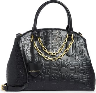 BCBGeneration Debossed Triple Compartment Satchel in Black at Nordstrom Rack