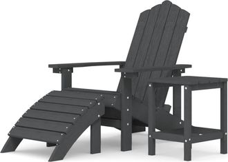 vidaXL Silla De Jard&iacute;n Adirondack Con Antritrest/ Hdpe Antracita
