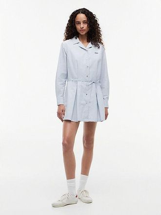 Tommy Hilfiger Stripe Pleated Mini Shirt Dress