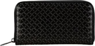 Bottega Veneta Pre-owned Wallets, female, Black, Size: ONE SIZE Pre-owned Intrecciato Leather Long Wallet