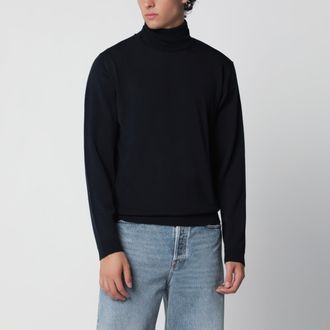 Roberto Collina Maglione dolcevita blu navy in lana