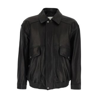 Dunst Oversized Vintage Leren Blouson - Heren - Bomber jackets - Zwart - L - Leer - Jassen