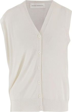 Niccol&ograve; Pasqualetti Kt 51Wcyacream Wol Cardigan - Dames - Bodywarmers - Beige - ONE Size - Wol - Jassen