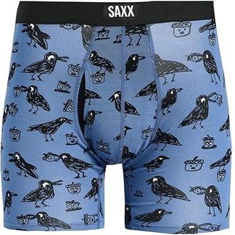 Saxx Underwear Vibe Xtra Soft Comfort Boxer Brief Fly Mens Underwear Protect The Nuts/Blue Horizon : 2XL, Elastane/Mesh/Viscose