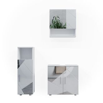 Vicco Conjunto De Muebles De Ba&ntilde;o Irma, Blanco, 3 Piezas