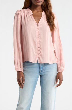 Lucky Brand Shine Button Front Top in Pale Mauve at Nordstrom, Size Xx-Large