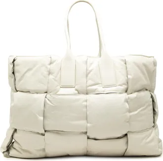 Bottega Veneta White Leather Tote Bag (Pre-Owned)