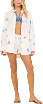 Surf Gypsy Embroidered Slub Gauze Top