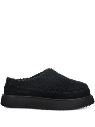 INUIKII Curly Micro slippers - women - Calf Suede/Wool/Wool/Polyethylene vinyl acetate (PEVA) - 36 - Black