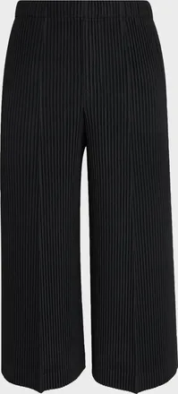Homme Pliss&eacute; Issey Miyake Men & apos;s Pleats Cropped Wide-Leg Trousers