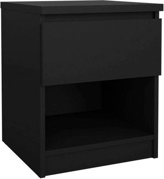 Dmora Dmora - Mesa De Noche Scolastica, C&oacute;moda Baja, Mesilla De Noche, Estante De La Cama, 40x40 H50 Cm, Negro