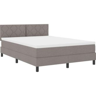 vidaXL vidaXL Box Spring Bed with Mattress & LED Taupe 160x200 cm Fabric