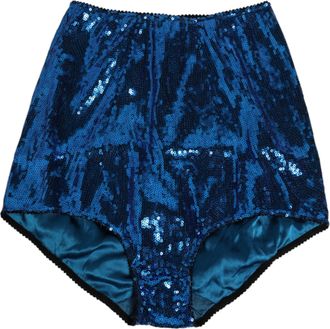 Dolce & Gabbana Blue Sequin Embellished High Waist Girdle Womens Underwear