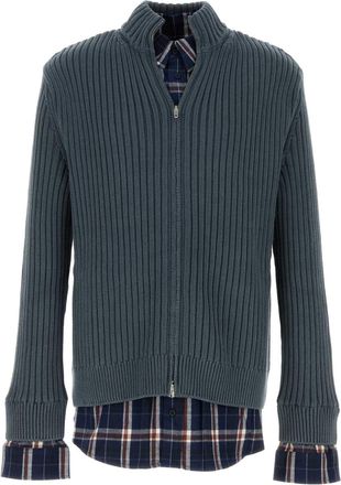 Balenciaga Petrol Blue Cotton Cardigan