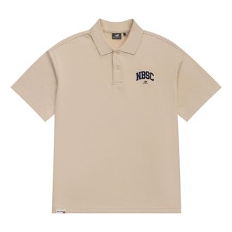 New Balance Logo Polo Tee Asia Sizing Beige 5FD25363-CRE
