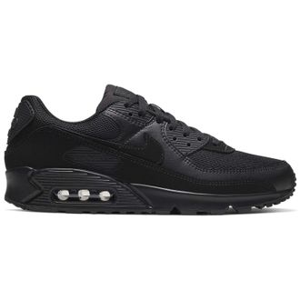 Nike Air Max 90 Textile Leather Mens Low Top Trainers - Black - Size:UK 8.5
