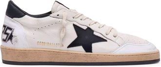 Golden Goose BALL-STAR SNEAKERS IN WHITE NAPPA WITH BLACK STAR - Golden Goose Deluxe Brand - Man