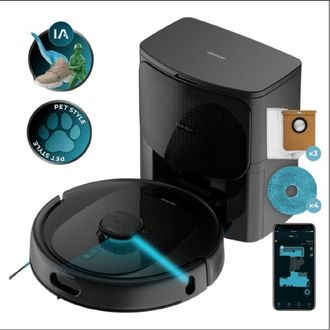 Cecotec Cecotec - Robot Aspirador Conga 9990 Ai Spin Revolution Supreme Home, 10.000 Pa, Navegaci&oacute;n L&aacute;ser, Base De Autovaciado