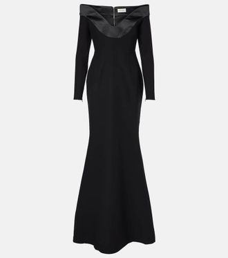 パーティードレス RED CARPET DRESS IN LUREX JERSEY WITH EMBROIDERED FLOWER Elisabetta Franchi Red Carpet Lurex Jersey Dress With