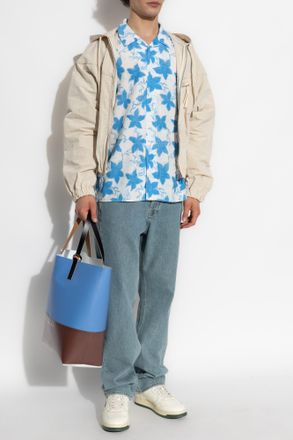 Paul Smith Shirt With Floral Motif, Mens, Blue