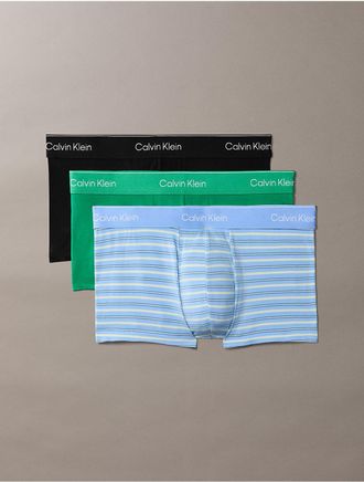 Calvin Klein Mens Icon Cotton Stretch 3-Pack Low Rise Trunk - Multi - M