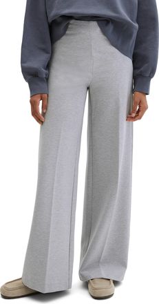 Marc O'Polo Jerseyhose MARC OPOLO MARGO Wide, Damen, Gr. 34, N-Gr, gravel grau melange, Jersey, Obermaterial: 70% Viskose, 25% Polyamid, 5% Elasthan, weit lang, H