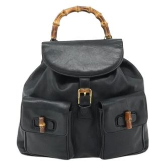 Gucci Pre-owned Backpacks, female, Black, Size: ONE SIZE Pre-owned Vintage Bamboo Backpack