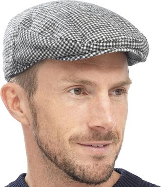 Tom Franks i-Smalls Mens Stylish Warm Traditional Country Flat Cap Hat with Quilted Lining (60) Grey Check
