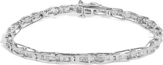 House of Brilliance 10K Yellow Gold 2.00 Cttw Baguette Diamond Channel Set Link Bracelet