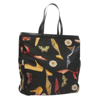 Ferragamo Pre-owned Tote Bags, female, Black, Size: ONE SIZE Pre-owned Canvas Tote