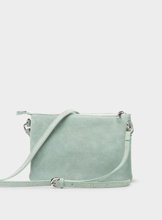 Simons Womens Minimalist suede crossbody bag Exclusive collection from Italy
