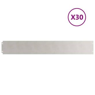 Berkfield Home Lawn Edgings 30 pcs 15x103 cm Stainless Steel in Silver