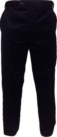 Carabou Mens Thick Cord Trousers 100% Cotton Traditional Ribbed Corduroy Pants- Black- 42W/ 27L