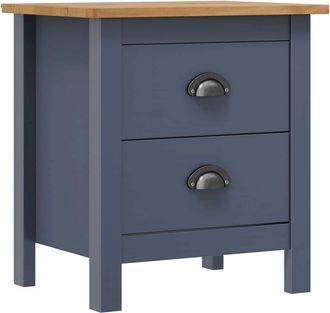 vidaXL Bedside Cabinet Hill Gray 18.1x13.8x19.5 Solid Pine Wood