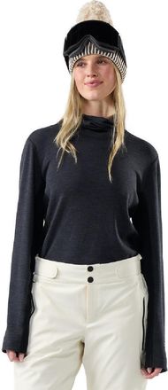 Smartwool Womens Classic Thermal Merino Mock Neck Base Layer Top Gray XS