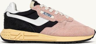 Autry REELWIND LOW SNEAKERS IN BLACK AND ROSA NYLON AND SUEDE