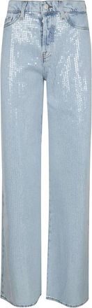 7 For All Mankind Lotta Wide Jeans - Dames - Loose Fit Jeans - Blauw - W27 - Katoen - Jeans