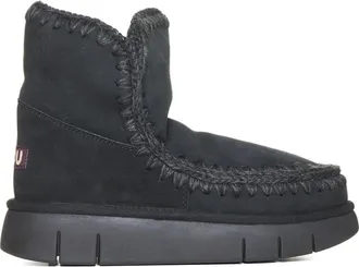 Mou Schoenen, Dames, Zwart, 40 EU, Su&egrave;de, Zwarte Su&egrave;de Eskimo Enkellaarzen