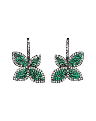 Eyecandy LA Eye Candy La Maja Green Cz Crystal Brass Drop Earrings