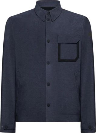 Roberto Ricci Design Membranen werkjas met knopen en tapes - Heren - Zomerjassen - Blauw - L - Jassen