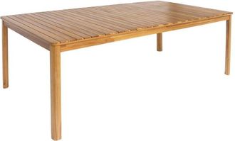 Sweeek SENORA natural acacia garden table with rounded corners, 10 seats, 200 x 100 x 75 cm