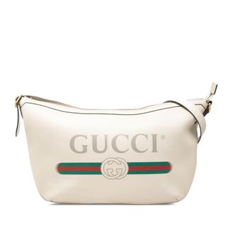 Gucci Pre-owned Gucci Grained Calfskin Logo Half Moon Crossbody Ladies WPMG9X3J5JP3FKNA