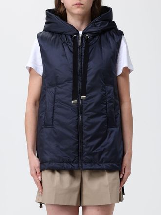 Max Mara Gilet imbottito in nylon con cappuccio e coulisse